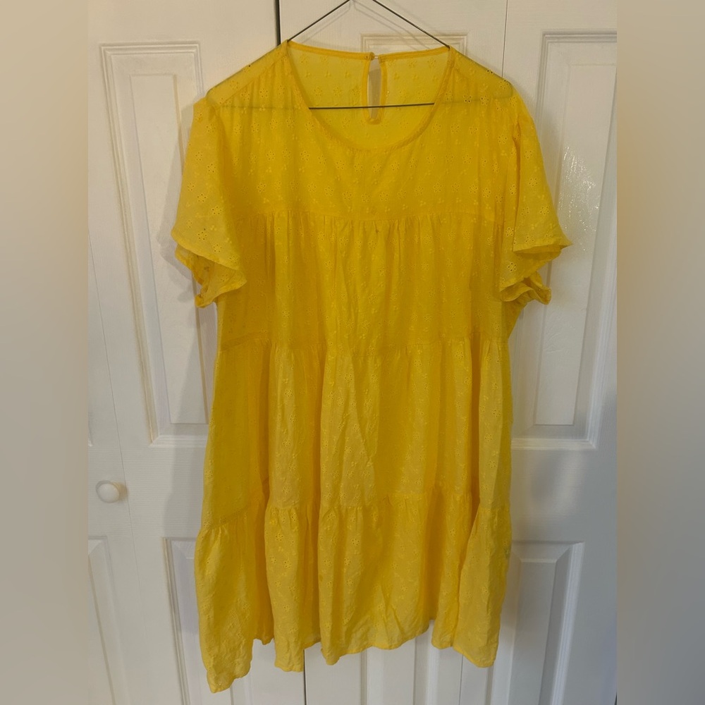 SHEIN Yellow Eyelet Dress/Tunic